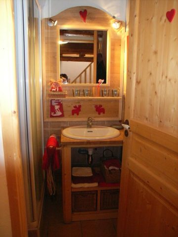 bathroom of the apartment “elves” in Venosc