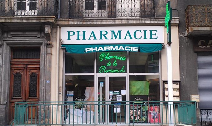 The storefront of the pharmacy